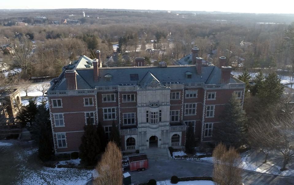 Aerial image of the Crocker Mansion in Mahwah on Thursday, Jan. 27, 2022. The home sold for $26 million in 2021.