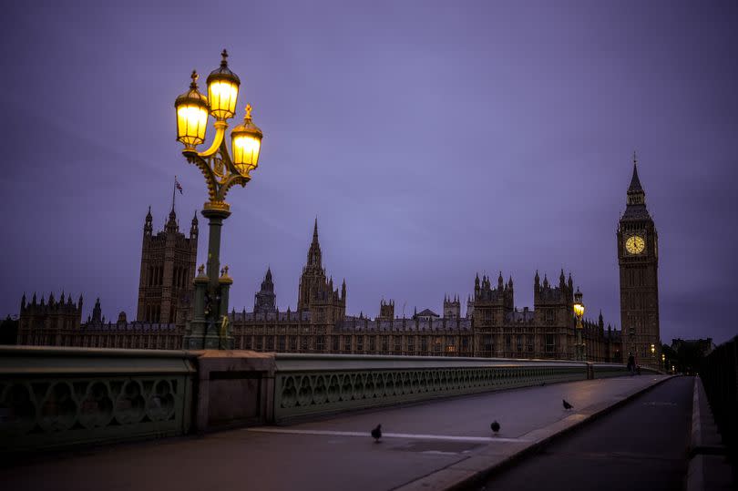 A general view of the Houses of Parliament as general election results are compiled from across the country on July 5, 2024