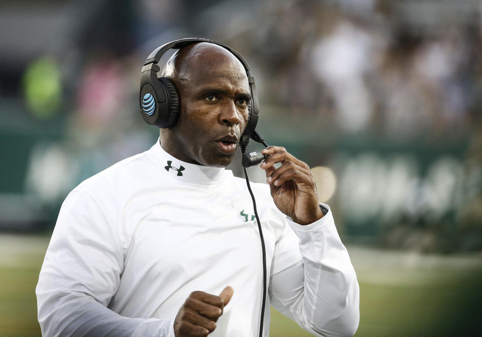 Charlie Strong’s South Florida Bulls have been on a tear early this college football season. (AP)