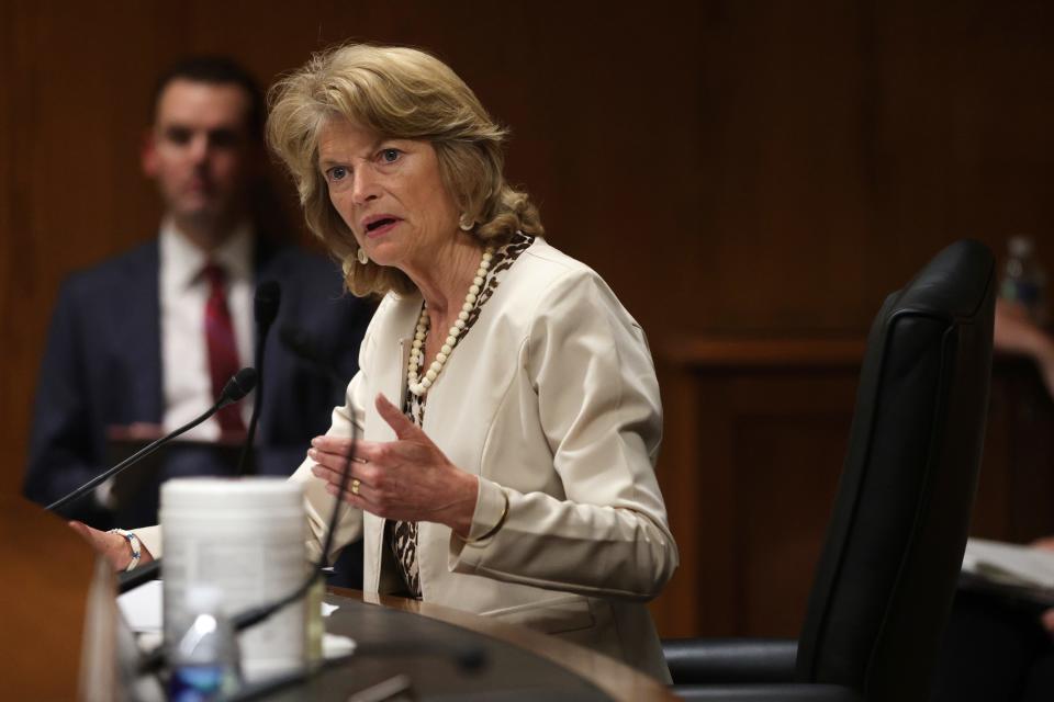 Sen. Lisa Murkowski, R-Alaska, speaks May 26 during a hearing before the Subcommittee on Commerce, Justice, Science, and Related Agencies of Senate Appropriations Committee at Dirksen Senate Office in Washington, D.C.