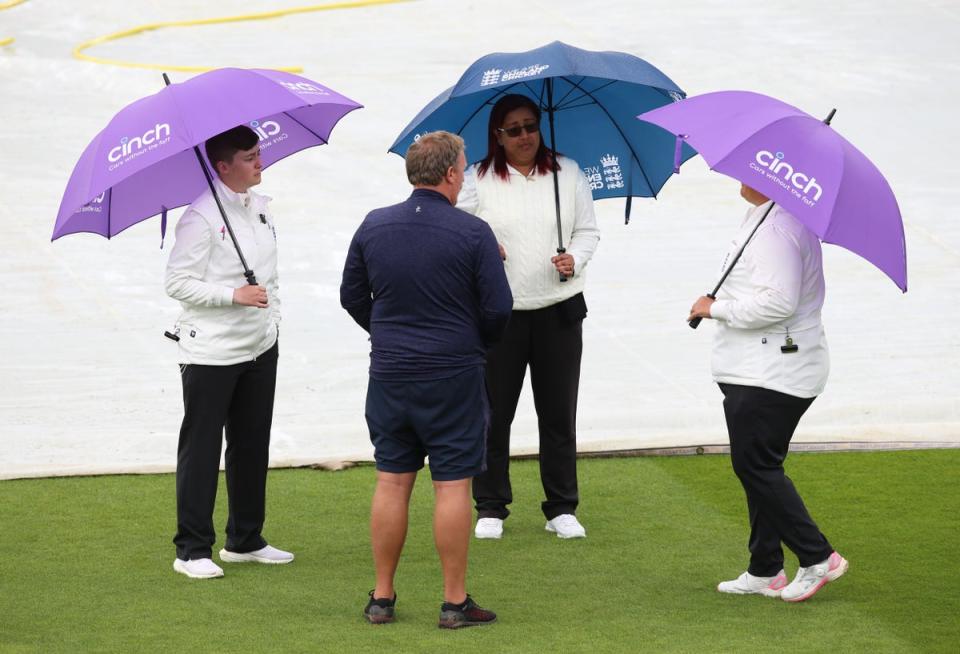 Rain brought an early end to the only Women’s Test of the summer at Taunton (Nigel French/PA) (PA Wire)