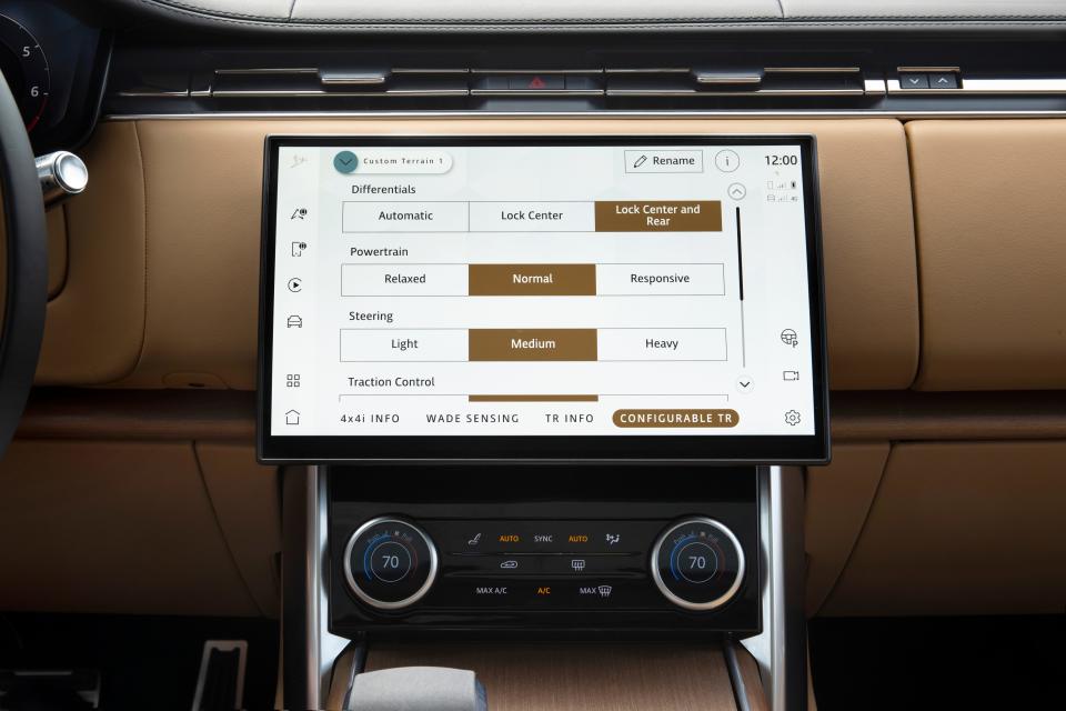 The seven-seat new 2022 Range Rover has a 13.1-inch touch screen and multipurpose climate control dials.