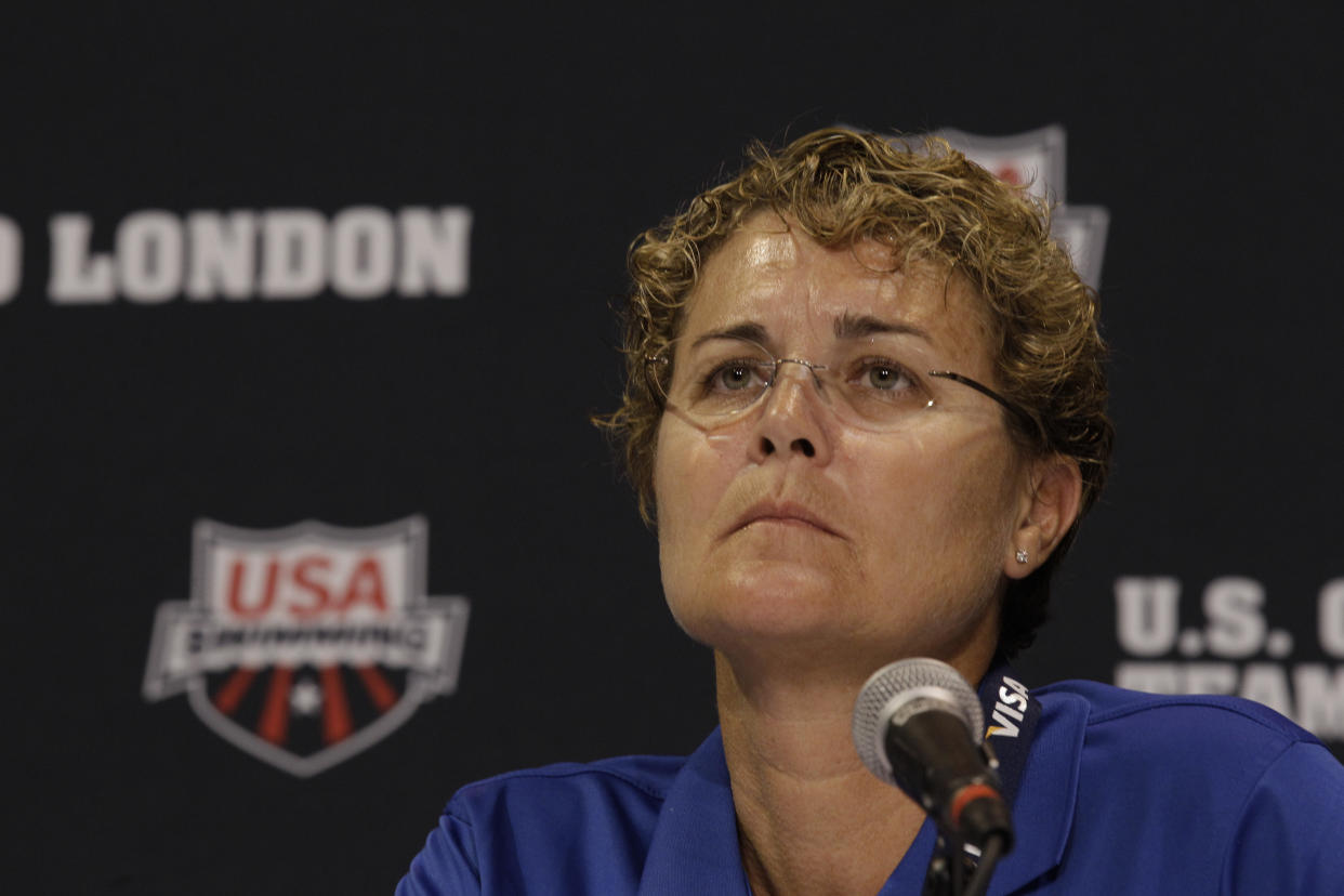 Teri McKeever was fired as University of California women's swim coach on Tuesday after 29 years in charge. (AP Photo/Charlie Neibergall)