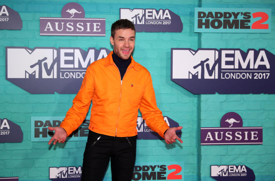 British singer Liam Payne arrives at the 2017 MTV Europe Music Awards at Wembley Arena in London.