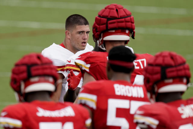 Kansas City Chiefs defensive end George Karlaftis (56) and Chiefs