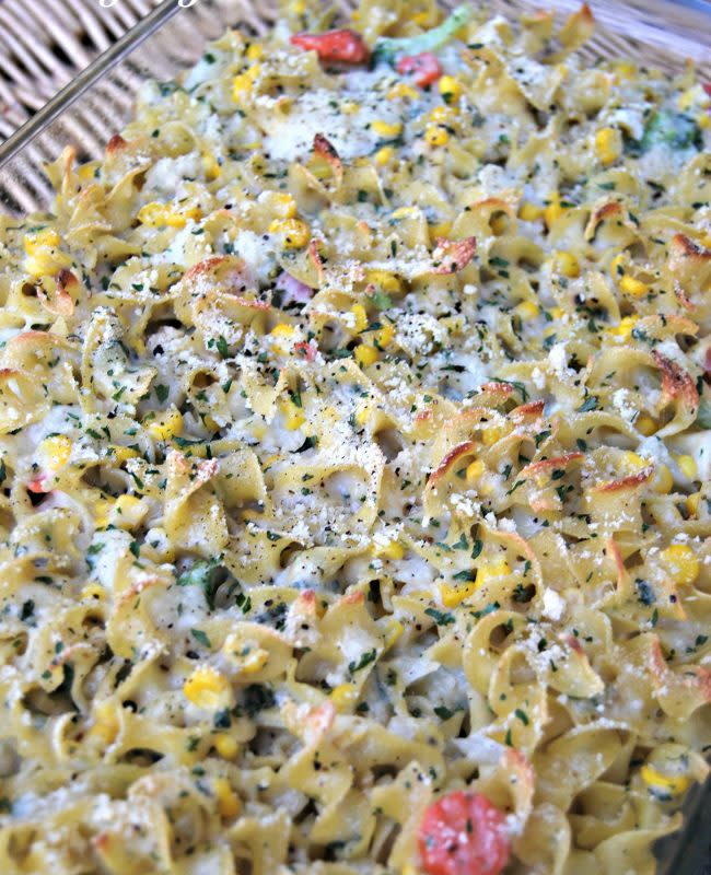 <p>Krista Marshall</p><p>Egg noodles join forces with cream of chicken soup to create the ultimate cozy carby supper. </p><p><strong>Get the recipe: <a href="/842579/kristamarshall/creamy-vegetable-noodle-casserole/" data-ylk="slk:Creamy Vegetable Noodle Casserole;elm:context_link;itc:0;sec:content-canvas" class="link rapid-noclick-resp">Creamy Vegetable Noodle Casserole</a></strong></p>