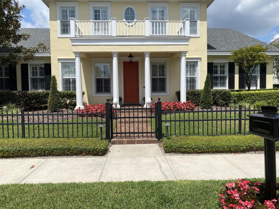 A fresh coat of paint on the door, gate and mailbox, a new door handle and fresh flowers in the planter beds all say, “I care,” and, more important, “You’re welcome here.”