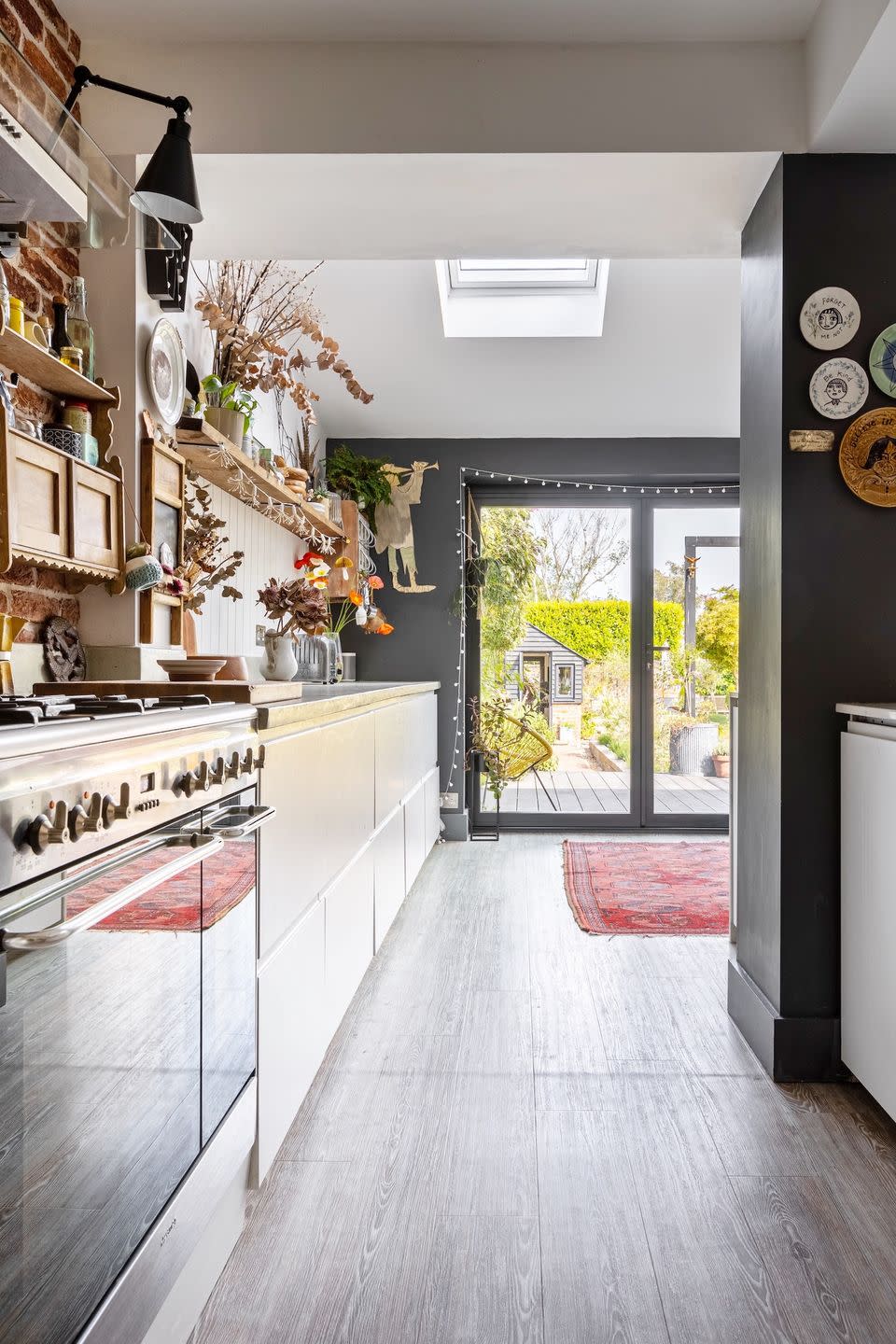 view of the garden from the open plan kitchen