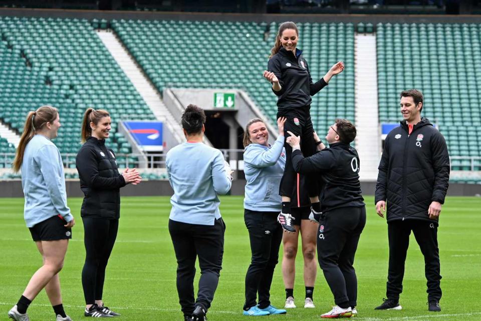 The Duchess of Cambridge Joins England Rugby Training Session