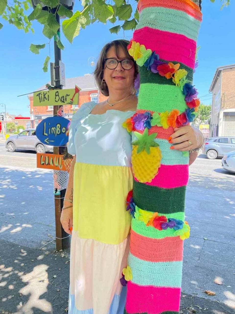 Monica with one of the tropical tree knits (Collect/PA Real Life).