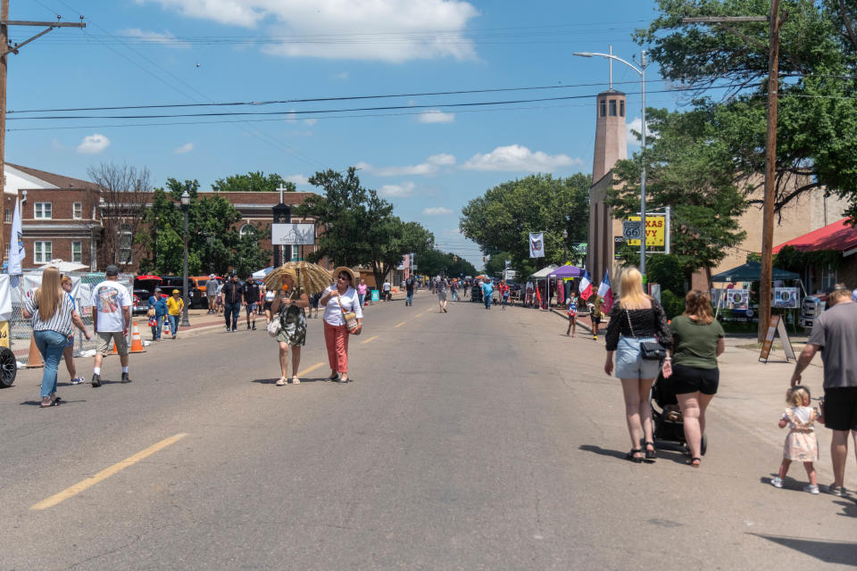 Thousands of attendees lined Route 66 at the Amarillo National Bank Route 66 Celebration in Amarillo.