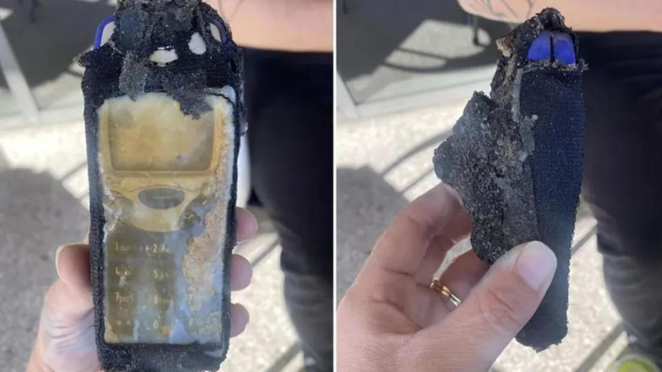 澳洲一名婦女在海邊撿到一部多年前上市的NOKIA手機，儘管爬滿藤壺，但看起來幾乎沒有損傷。（圖／翻攝自Nokiamob.net）