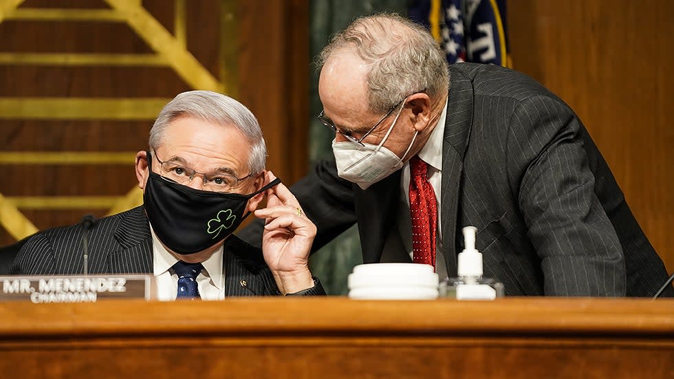 Sens. Robert Menendez (D-N.J.) and Jim Risch (R-Iowa)