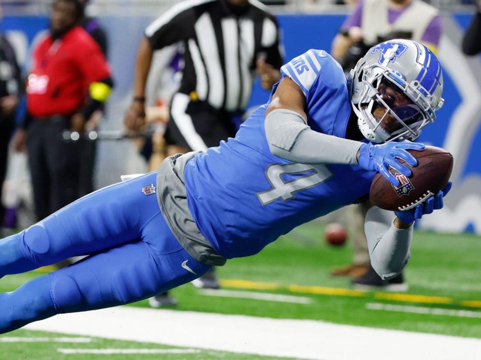 DJ Chark makes a diving touchdown catch against the Minnesota Vikings.