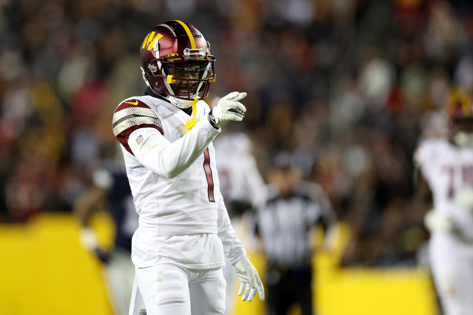 Wide receiver Jahan Dotson of the Washington Commanders had a promising rookie season after being the team's 2022 first-round pick. (Photo by Rob Carr/Getty Images)