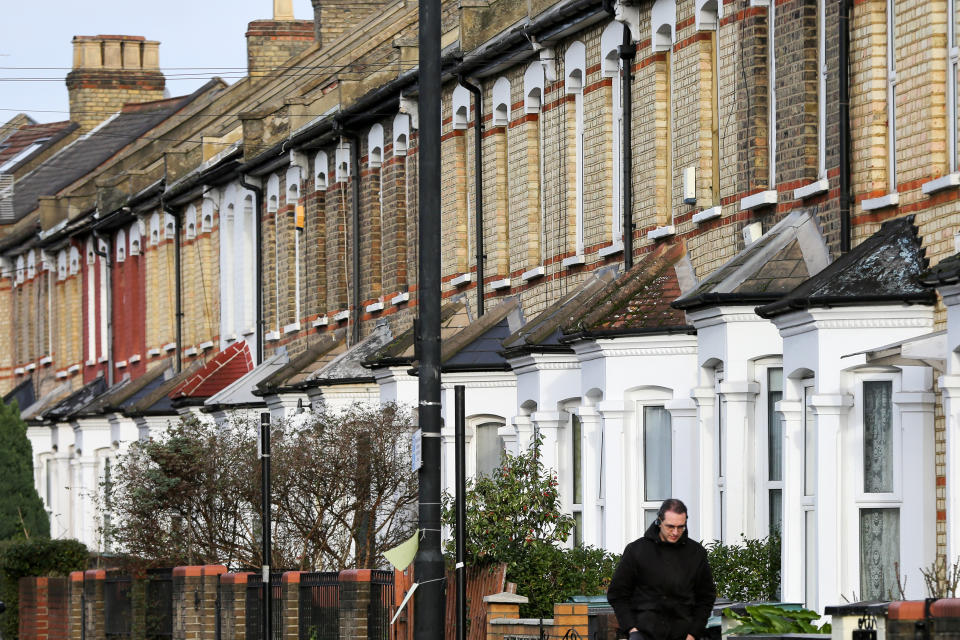  A man walks past terraced houses in London.
According to the Right move�s latest house price index, as many as 100,000 will miss the stamp duty holiday, which ends on 31 March 2021. (Photo by Dinendra Haria / SOPA Images/Sipa USA) 
