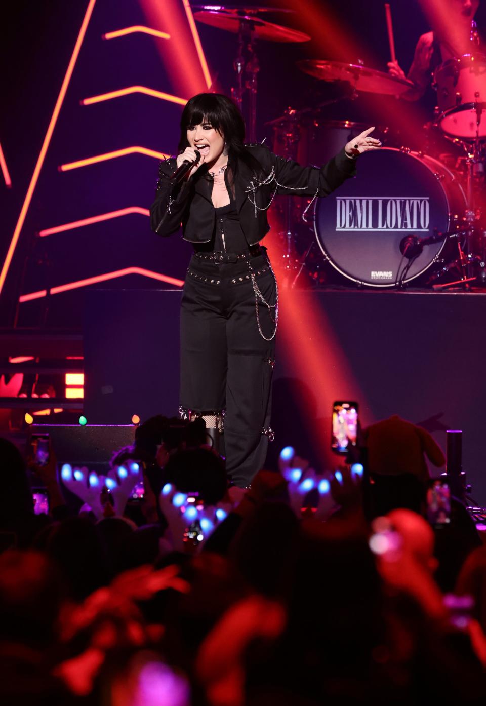 Demi Lovato performs Dec. 9 during Z100's iHeartRadio Jingle Ball 2022 at Madison Square Garden in New York City.