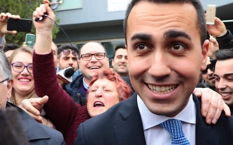 The election results were a triumph for the Five Star Movement, led by 31-year-old Luigi Di Maio - Credit:  CARLO HERMANN/ AFP