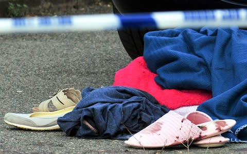 Blood-covered clothing at the scene of Sunday's attack in New Eltham - Credit: Grant Falvey/LNP 