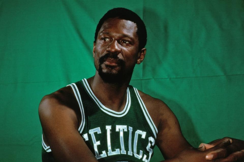 <div class="inline-image__caption"><p>Bill Russell poses for a portrait in 1969 at the Boston Garden</p></div> <div class="inline-image__credit">Dick Raphael/NBAE via Getty</div>