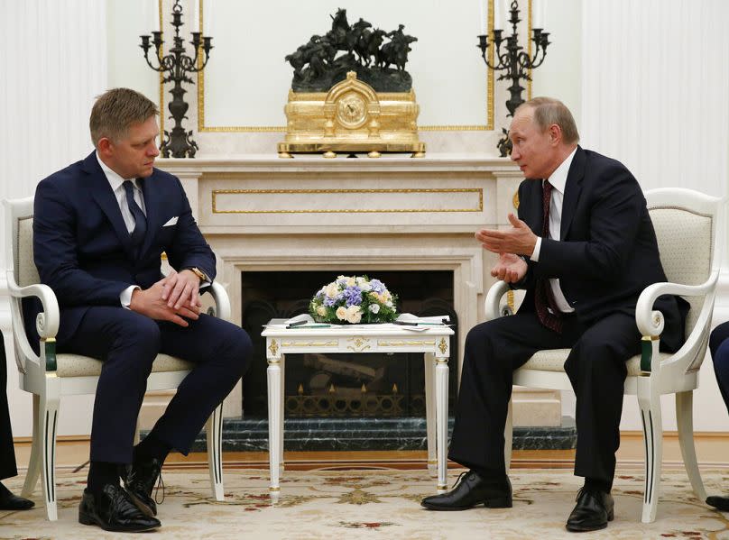 Slovakia's Robert Fico meets Vladimir Putin in 2016.