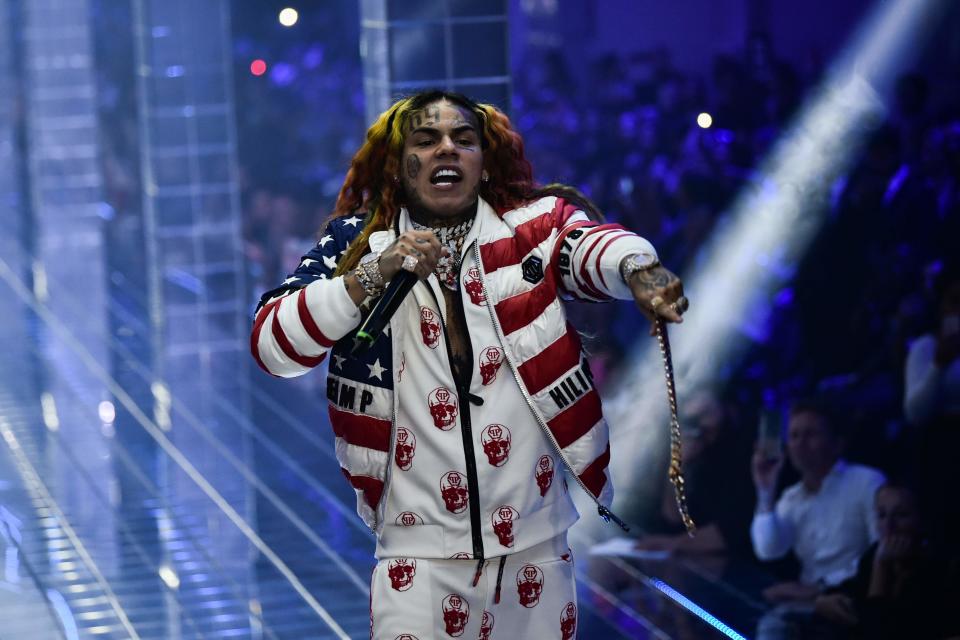 Rapper Daniel Hernandez, known as Tekashi 6ix9ine, performs in Milan, Italy,  Sept. 21, 2018.