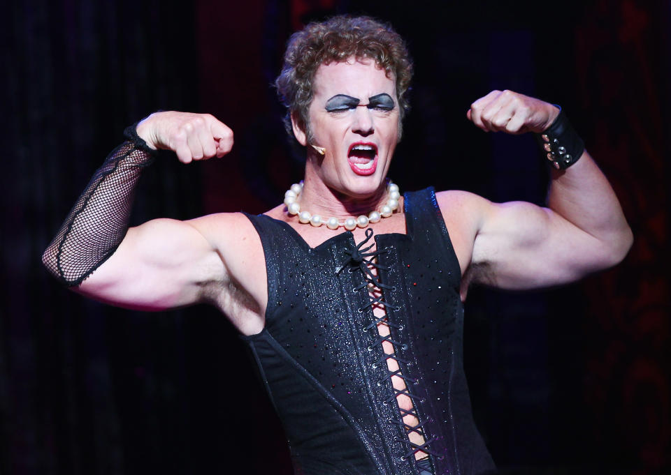 Craig McLachlan plays the role of Frank N Furter during a media call for The Rocky Horror Show at The Star on April 15, 2015 in Sydney, Australia.  (Photo by Don Arnold/WireImage)