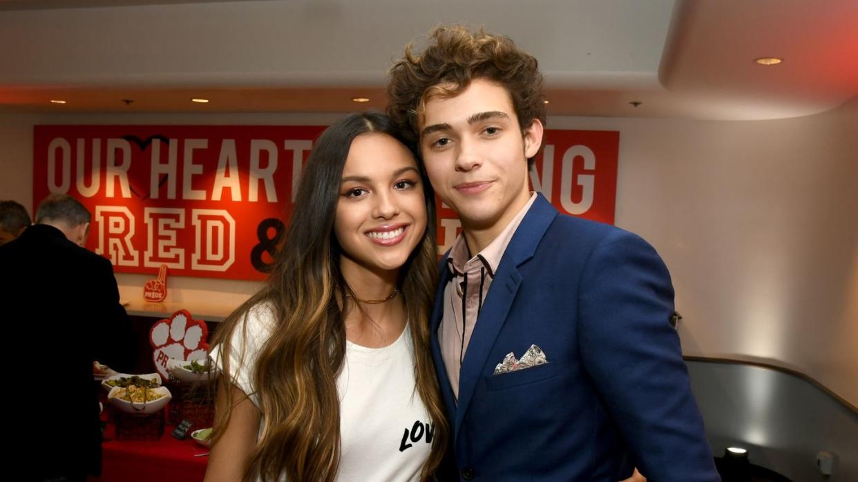 olivia rodrigo and joshua bassett at premiere of disney's 'high school musical the musical the series' after party