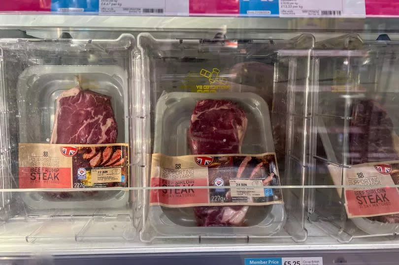 Steaks were among the products locked in the boxes