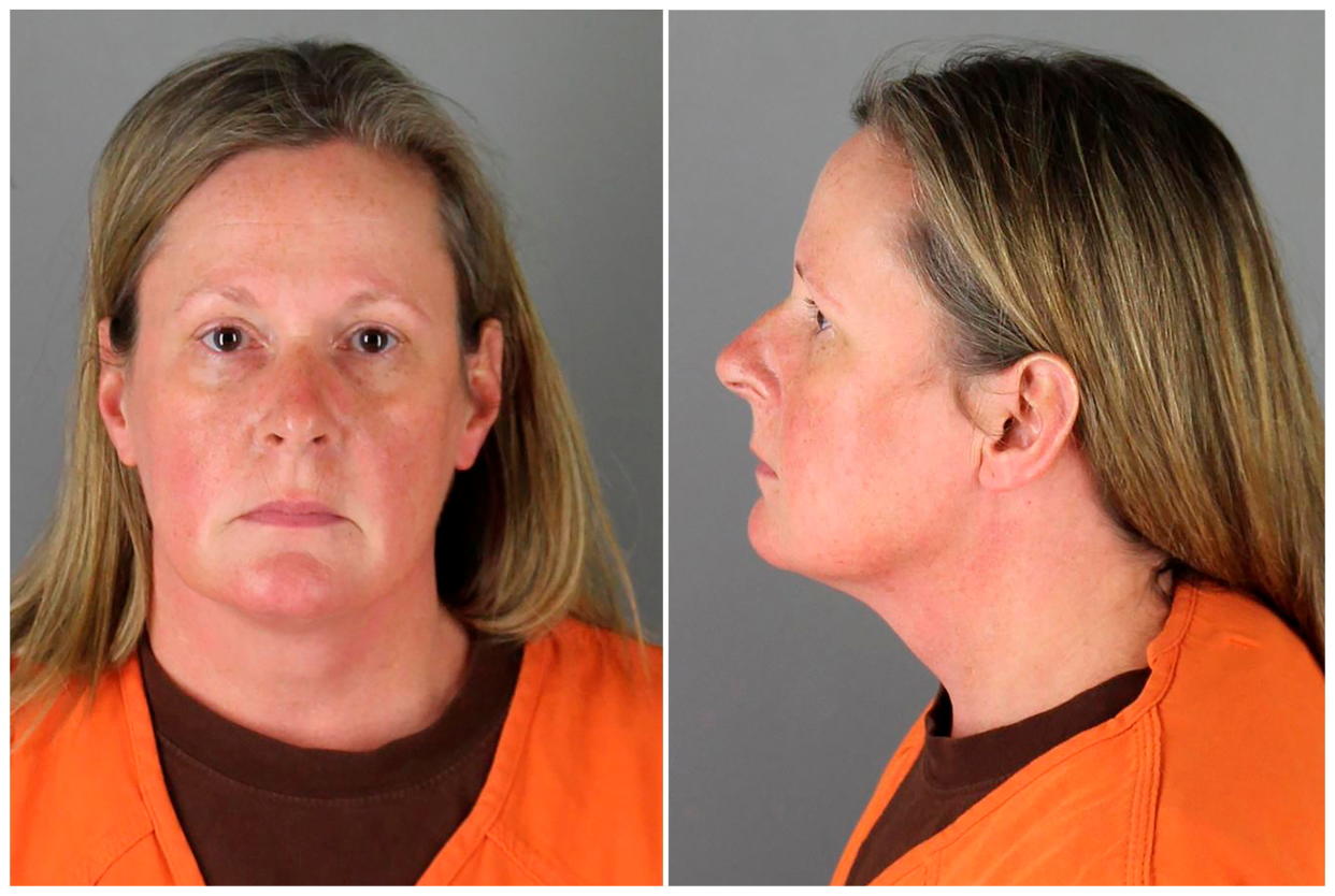 Kim Potter, a 26-year veteran who resigned from the Brooklyn Center police force, poses for a booking photograph at Hennepin County Jail in Minneapolis Wednesday. (Hennepin County Sheriff's Office/Handout via Reuters)
