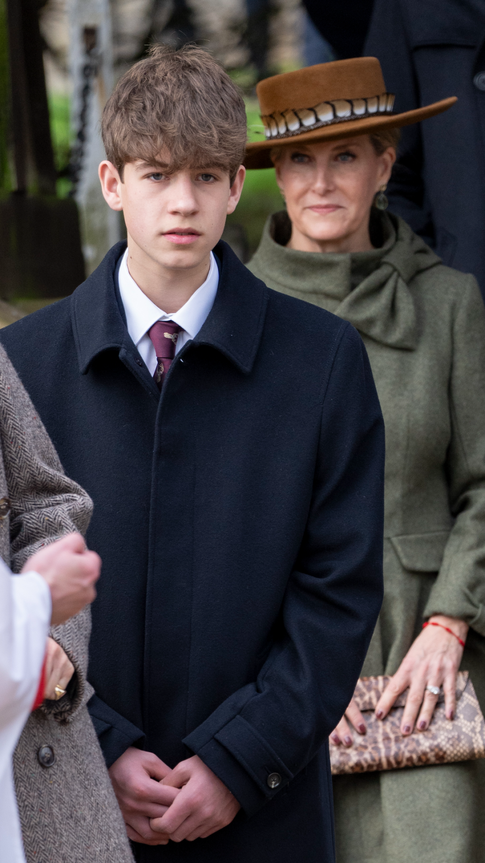 <p> Queen Elizabeth's youngest grandchild is James, Earl of Wessex. The teenage son of Prince Edward and Sophie, Duchess of Cambridge joined the rest of the royal family for a church service at the Sandringham on Christmas morning in 2023. </p>