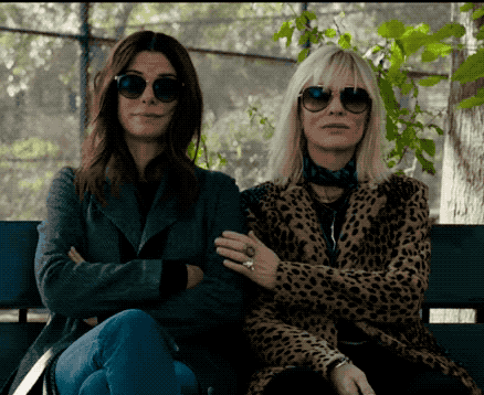 Sandra Bullock and Cate Blanchett are just two of the many female powerhouses in <em>Ocean’s 8</em>. (Image: Warner Bros.)