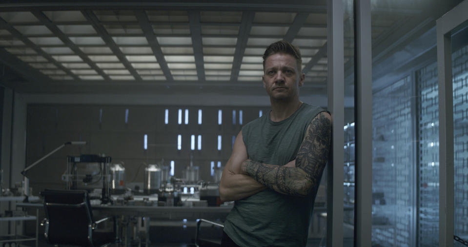 Hawkeye/Clint Barton (Jeremy Renner) in a scene from Marvel Studios' Avengers: Endgame. he global box office has a new king in “Avengers: Endgame.” The superhero extravaganza the weekend of July 20 has usurped “Avatar” to become the highest grossing film of all time, with an estimated $2.79 billion in worldwide grosses in just 13 weeks.(Film Frame/Marvel Studios 2019 via AP)