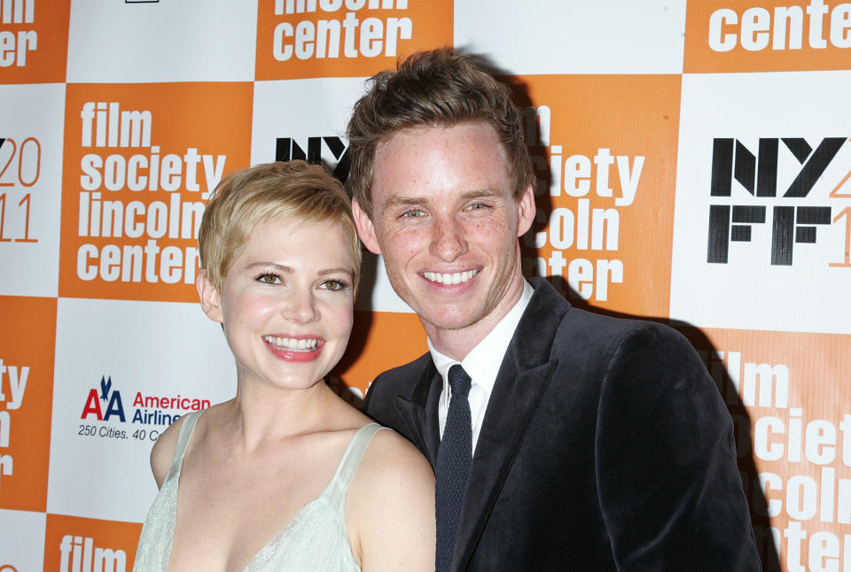 NEW YORK, NY - OCTOBER 09:  Actors  Michelle Williams and Eddie Redmayne attend the 49th annual New York Film Festival presentation of 