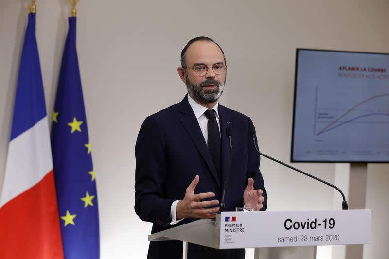 French PM Philippe and Health Minister Veran give a news conference on the coronavirus outbreak