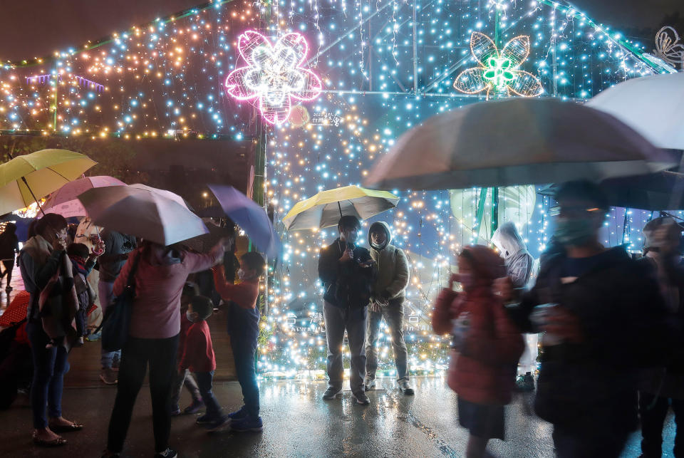 People enjoy the Lantern Festival in Taipei, Taiwan, Feb. 5, 2023.