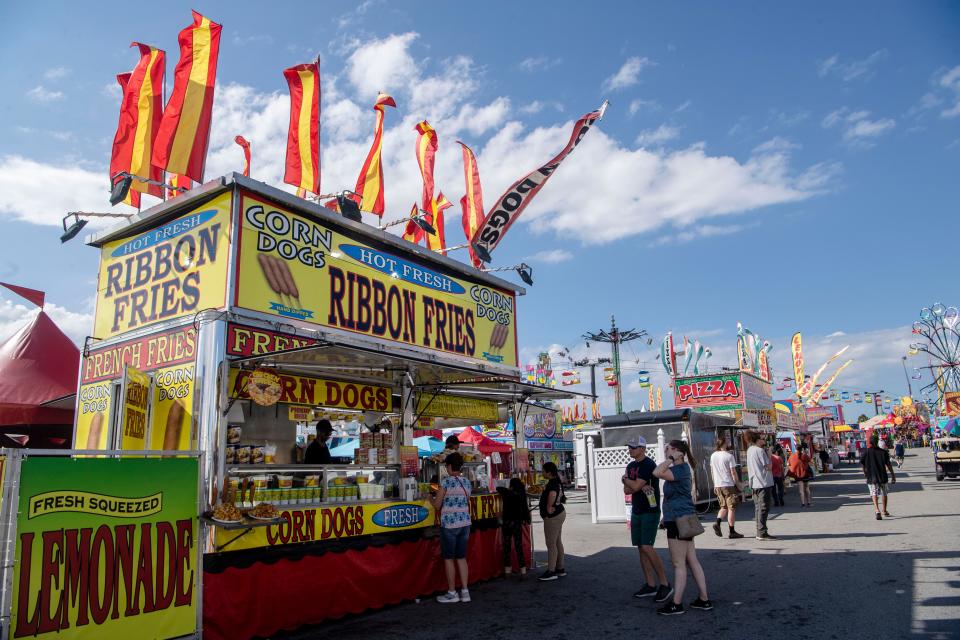 Look out for the red and yellow flags flying to find a popular fair food and returning vendor, “Hot Fresh” Ribbon Fries, at the NC Mountain State Fair.