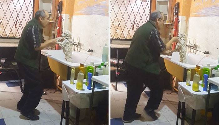 Luis fue filmado bailando junto a uno de sus ‘clientes’. Foto: Youtube