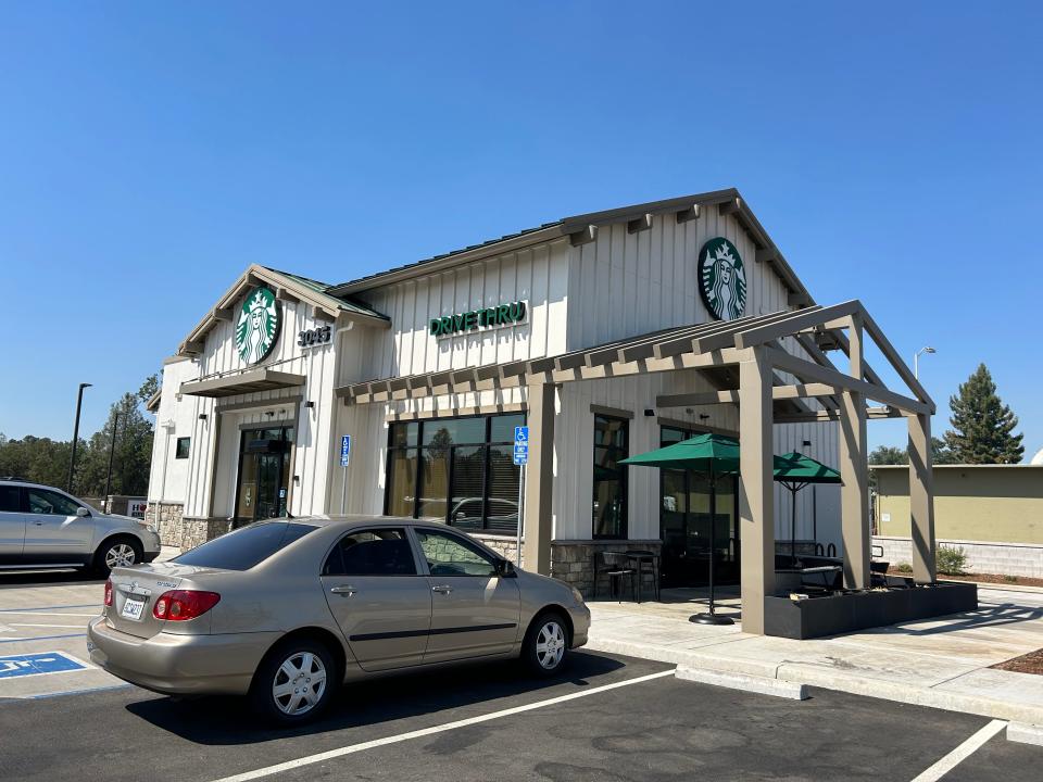 Starbucks recently opened in Holiday Marketplace in east Redding.