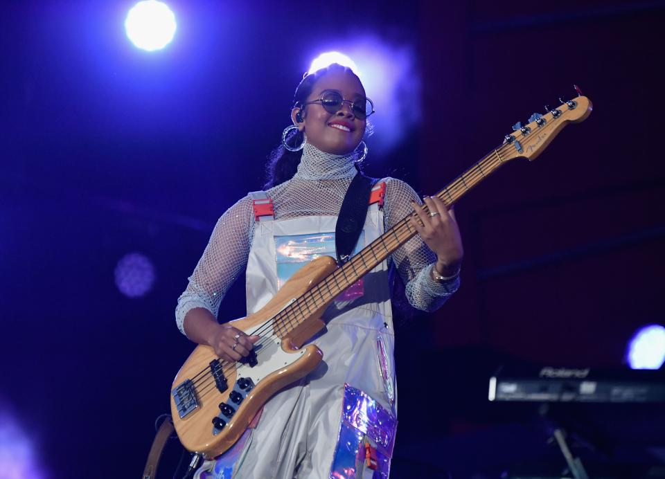 US singer-songwriter H.E.R. performs onstage at the 2019 Global Citizen Festival: Power The Movement in Central Park in New York on September 28, 2019. (Photo by Angela Weiss / AFP)        (Photo credit should read ANGELA WEISS/AFP/Getty Images)