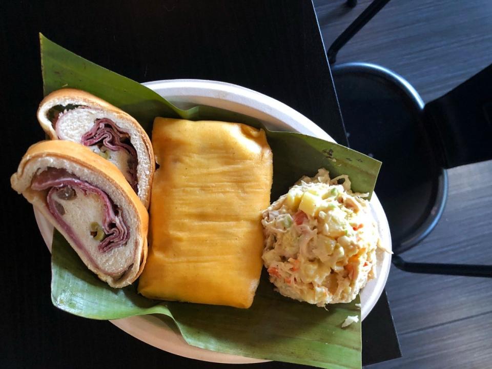 Venezuelan holiday offerings at Andy's Latin Food in Palm Beach Gardens include hallacas (tamales), sweet ham bread and chicken-potato salad.