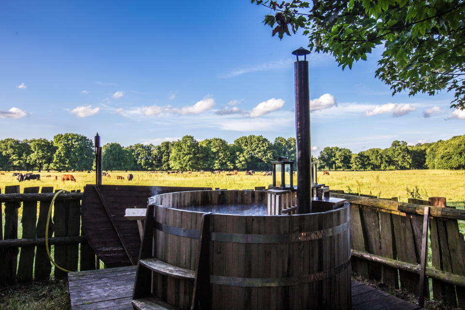 Apparently the hot tub is wood-fired and eco-friendly (Stock image - Getty)