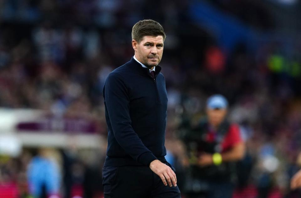 Steven Gerrard spoke to the match officials after the game (Martin Rickett/PA) (PA Wire)