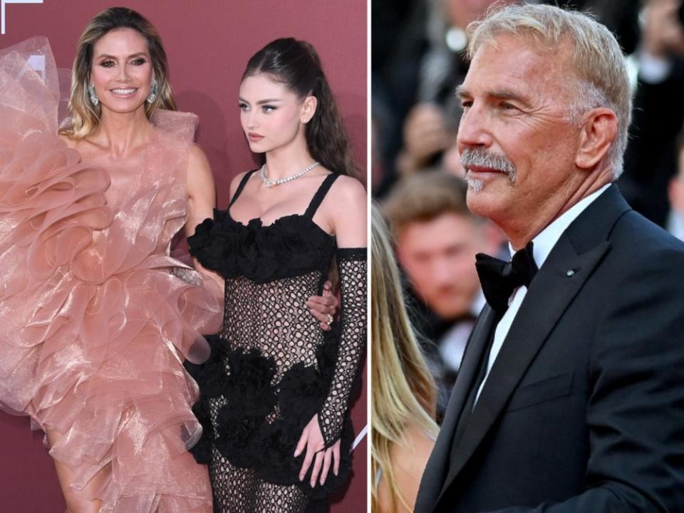 Mutter-Tochter-Auftritt von Heidi und Leni Klum sowie der gefeierte Kevin Costner: In Cannes war auch 2024 wieder jede Menge los. (Bild: Franck Castel/ABACAPRESS/ddp images / imago images/Independent Photo Agency Int.)