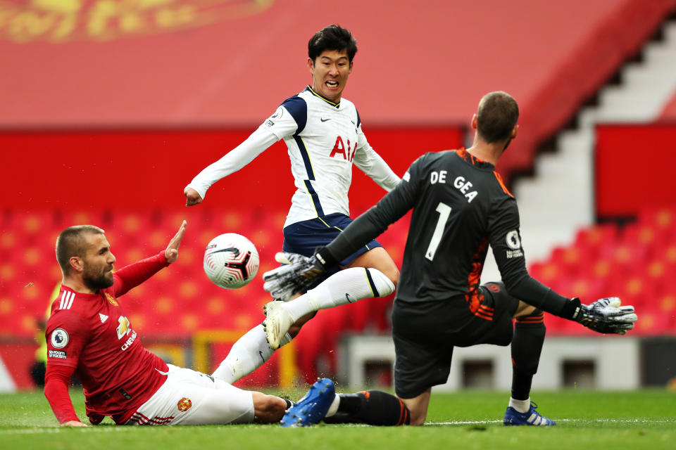 Son Heung-min scores against Manchester United.