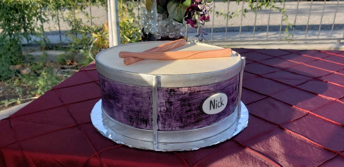 Custom drum themed cake from tsp BakeShop Courtesy: tsp BakeShop gallery