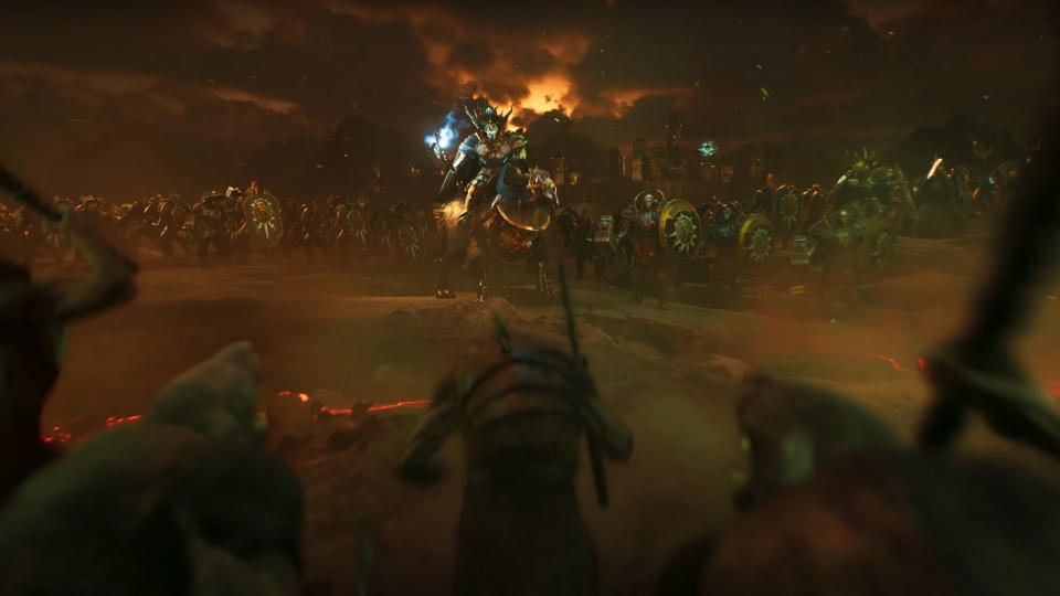 Skaven charge at a line of Stormcast Eternal warriors in the trailer for the new Age of Sigmar edition