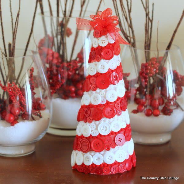 Candy Cane Button Tree