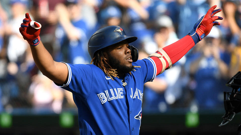 Vladdy delivered a huge home run in the first inning of Saturday&#39;s Blue Jays game. (Dan Hamilton-USA TODAY Sports)