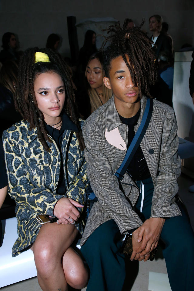 Jaden Smith and Sasha Lane were twinning with huge ponytails at the Louis  Vuitton show - HelloGigglesHelloGiggles